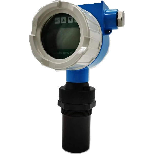 Explosion-proof ultrasonic level transmitter, flameproof housing with display and horn transducer