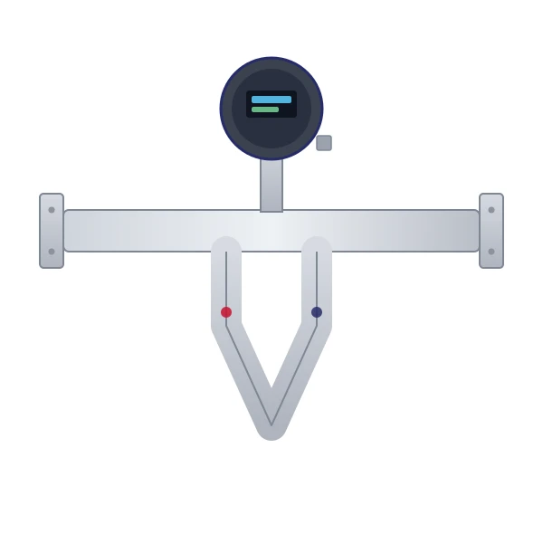 Coriolis mass flow meter, split type, stainless steel sensor with remote display converter
