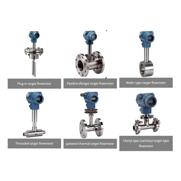Target flow meter connection types: insertion, flange, wafer, threaded, jacketed thermal, and sanitary clamp