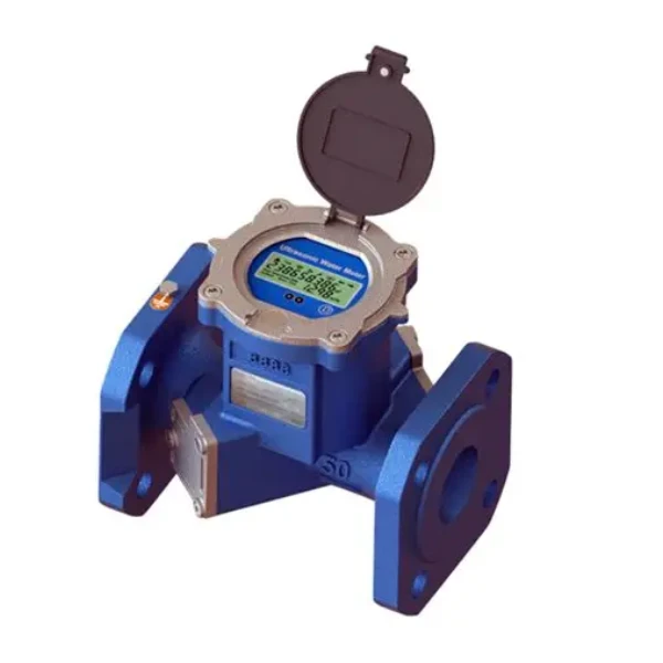 Ultrasonic water meter, flanged body with integral register and ultrasonic transit-time measurement