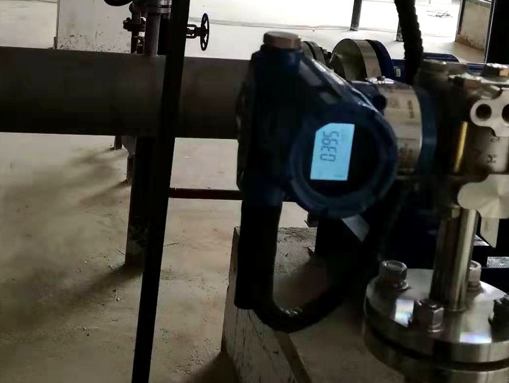 Process transmitter on a pipeline with armored signal cable leaving the housing toward the control panel